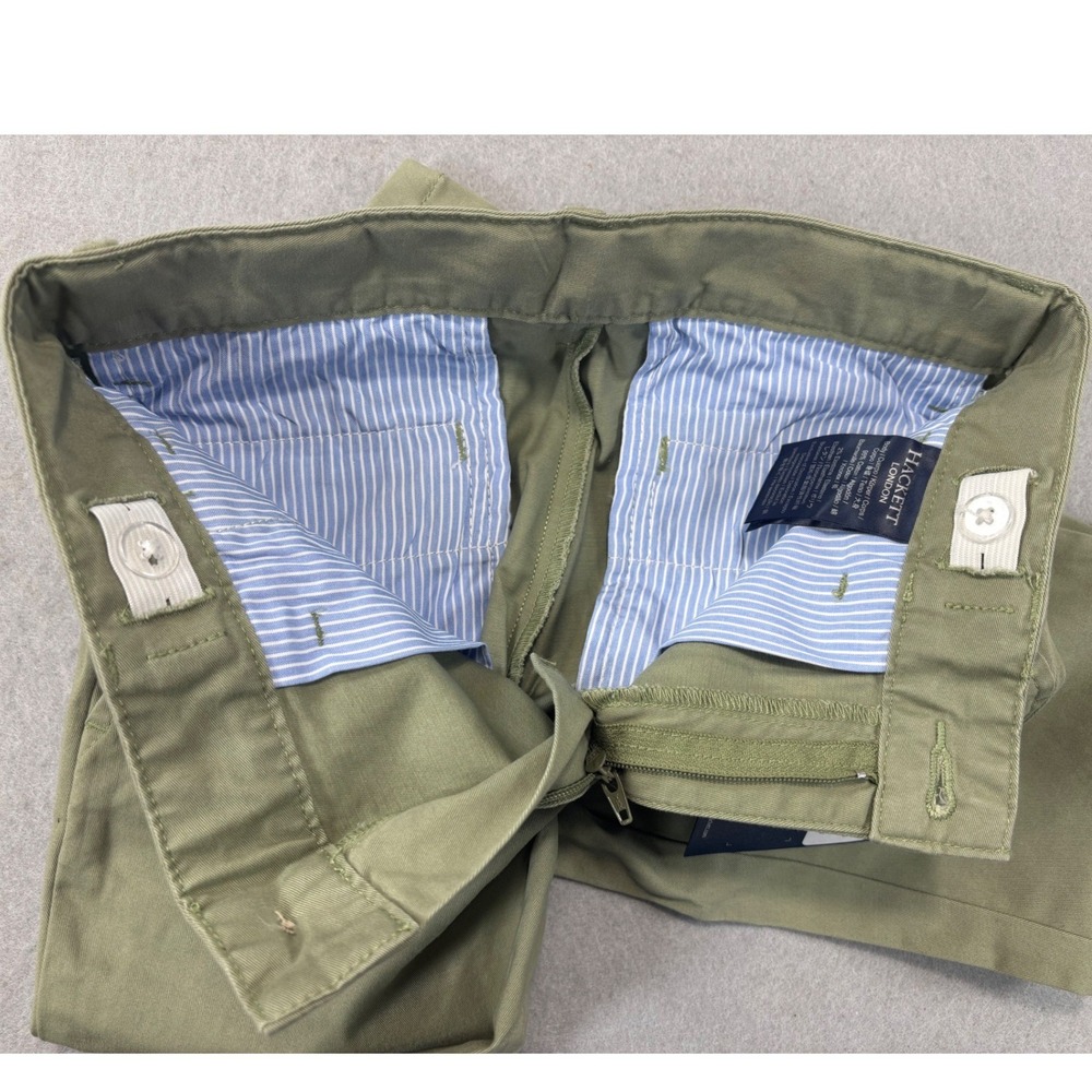 New with Tags Hackett London Boys olive chino pant size‎ 7/8Y adjustable waist - Picture 5 of 8